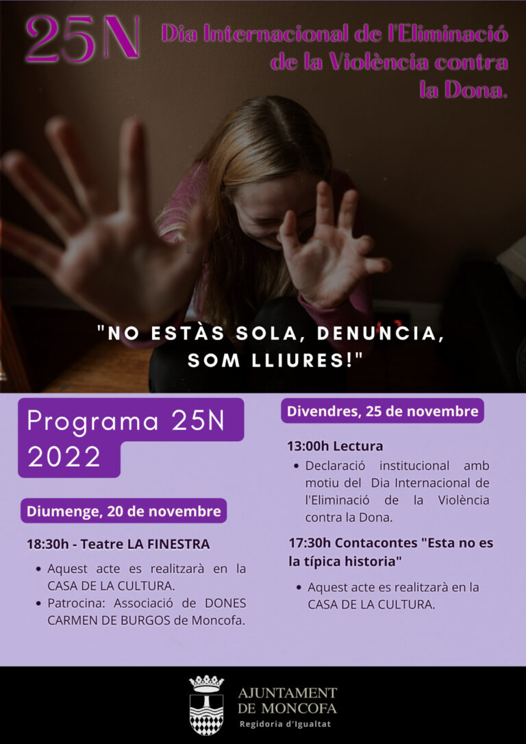 Programación 25N Día Internacional de la Eliminación de la Violencia ...